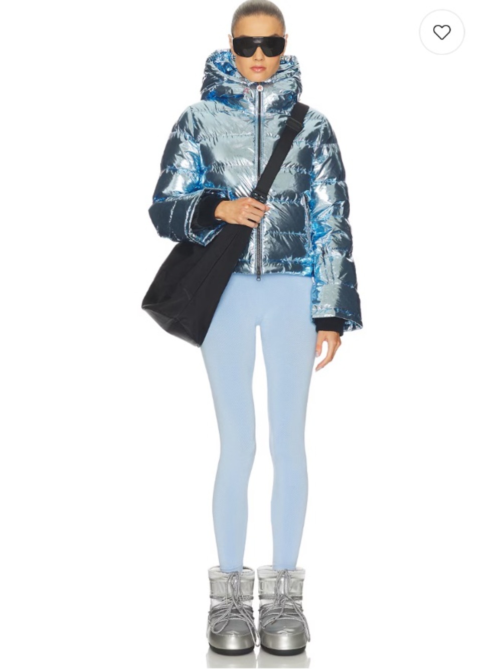 Perfect Moment Apres Ski Cashmere Blend Thermal Leggings Large Light Blue Bird